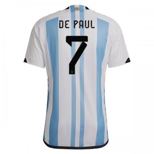 Argentina VM 2022 Rodrigo De Paul 7 Hjemme Landslagsdrakt Kortermet
